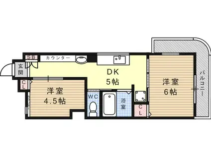 稗田ハイム(2DK/4階)の間取り写真