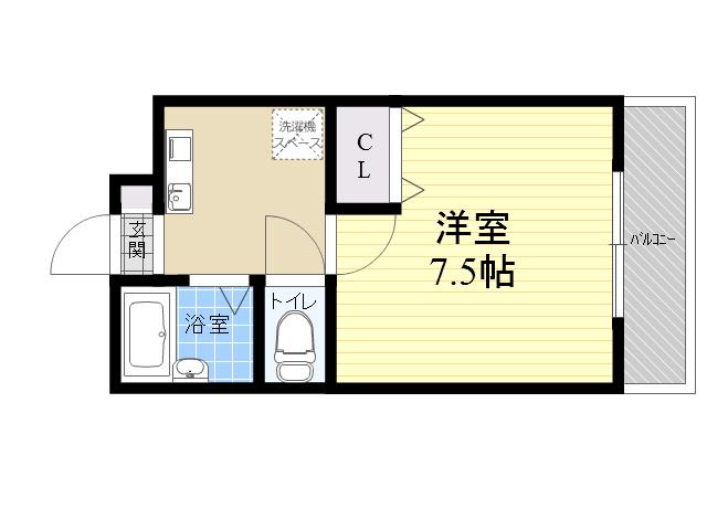サンリット本山南(1K/2階)の間取り写真