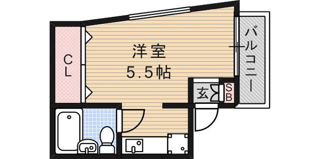 グリーン本山(ワンルーム/1階)の間取り写真
