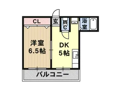 グリーンハイツ中原(1DK/2階)の間取り写真