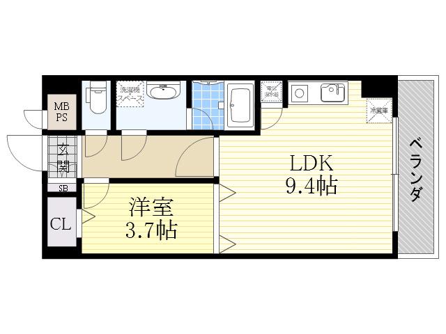 モアライフ魚崎(1LDK/2階)の間取り写真