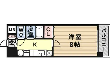 シャインビュー六甲(1K/10階)の間取り写真