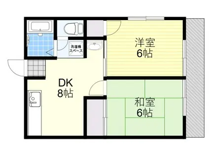 シティハイム高橋C棟(2DK/1階)の間取り写真