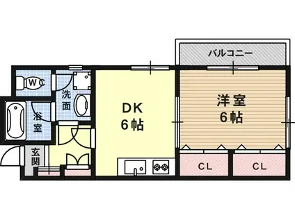 パークコート六甲(1DK/4階)の間取り写真