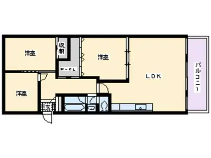 岡本エクセル(3LDK/1階)の間取り写真