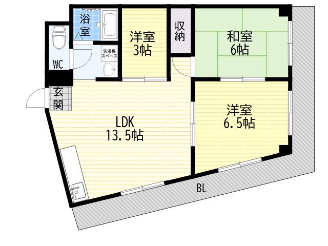 伸和コーポ(3LDK/2階)の間取り写真