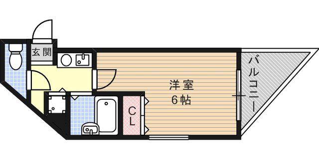 フルール六甲(ワンルーム/2階)の間取り写真