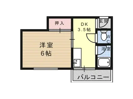 ハイツ16(1K/3階)の間取り写真