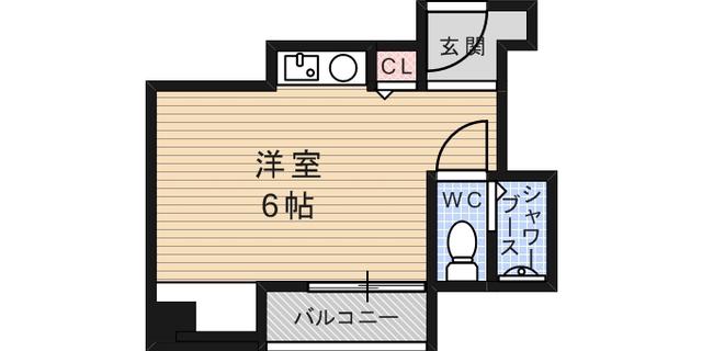 ジョイライフ六甲(ワンルーム/4階)の間取り写真