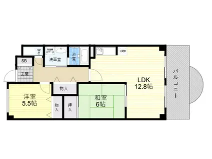 ニックアサヒ(2LDK/3階)の間取り写真