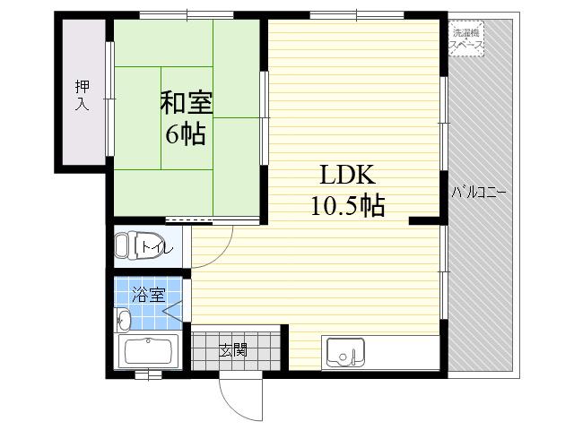 田中ビル(1LDK/4階)の間取り写真