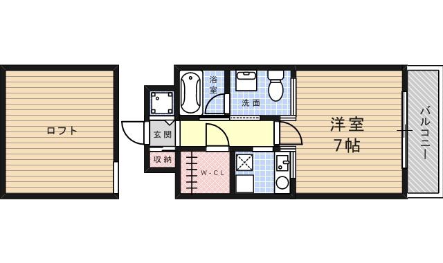 SANKOスパンキーギャレット(1K/2階)の間取り写真