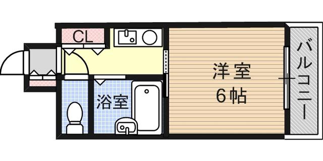 フォルティナドムス(1K/4階)の間取り写真