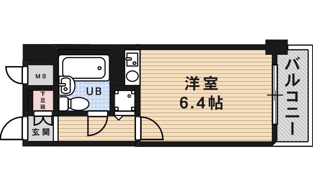 藤和シティホームズ灘(ワンルーム/4階)の間取り写真
