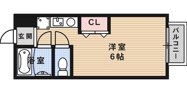 セジュール摩耶1(ワンルーム/1階)の間取り写真