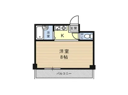 三景マンション(ワンルーム/1階)の間取り写真