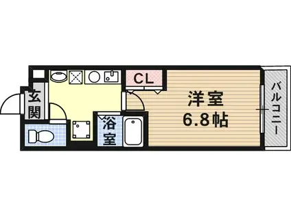 サンコーウィズダムスクウェア(1K/2階)の間取り写真