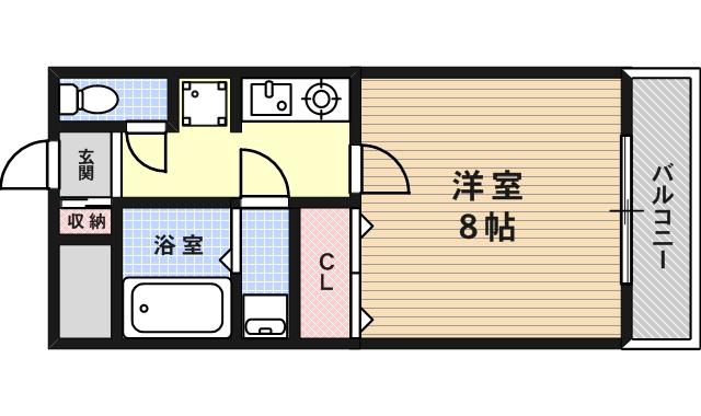 ドール魚崎(1K/4階)の間取り写真