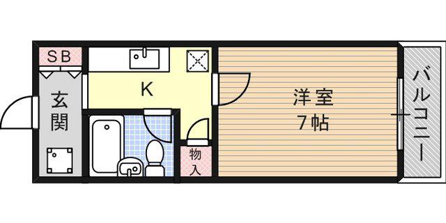 コーポアガペ(1K/2階)の間取り写真