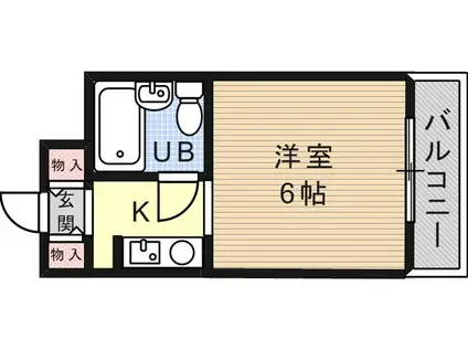 ダイドーメゾン六甲(ワンルーム/3階)の間取り写真