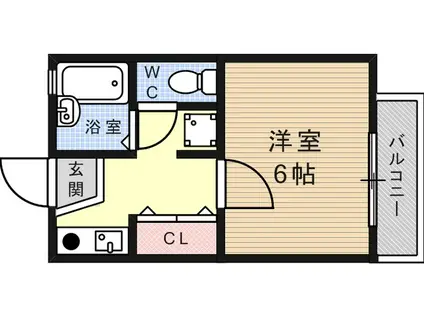 ストリームクレスト(1K/2階)の間取り写真