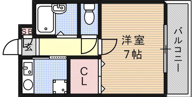 アビテ六甲(1K/3階)の間取り写真
