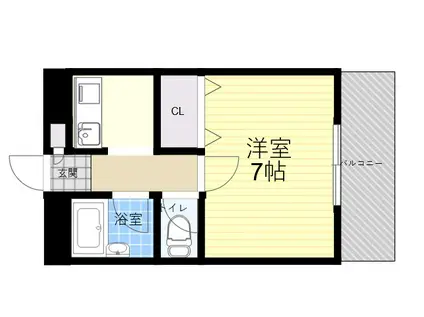 アビテ六甲(1K/1階)の間取り写真
