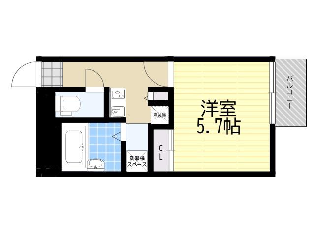 レオパレス大和(1K/1階)の間取り写真