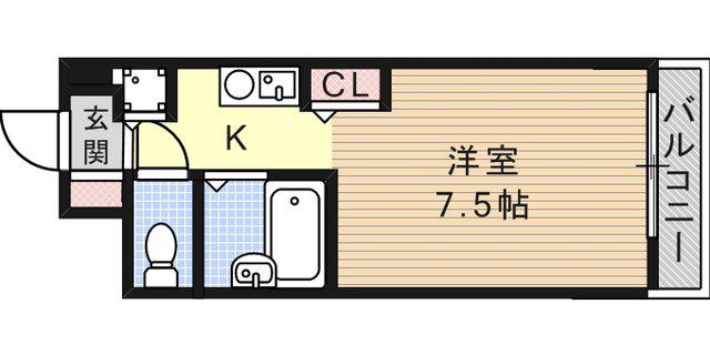 アージュ・リベルテ本山(ワンルーム/4階)の間取り写真