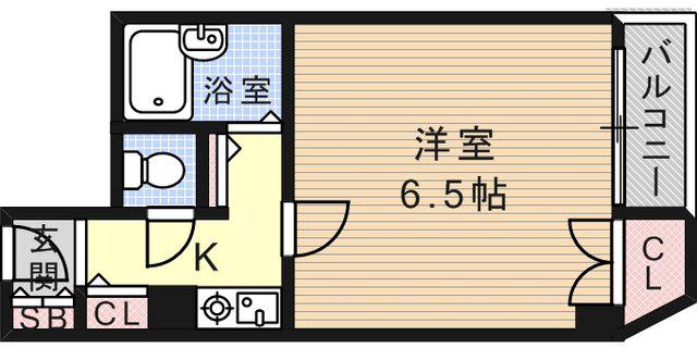 ブロスコート住吉(1K/2階)の間取り写真