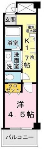 マグノリアパレス(1K/2階)の間取り写真