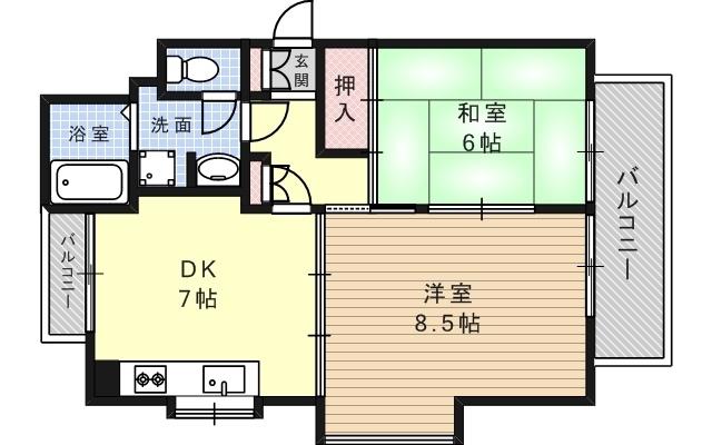 シティライフしのはら(2DK/3階)の間取り写真