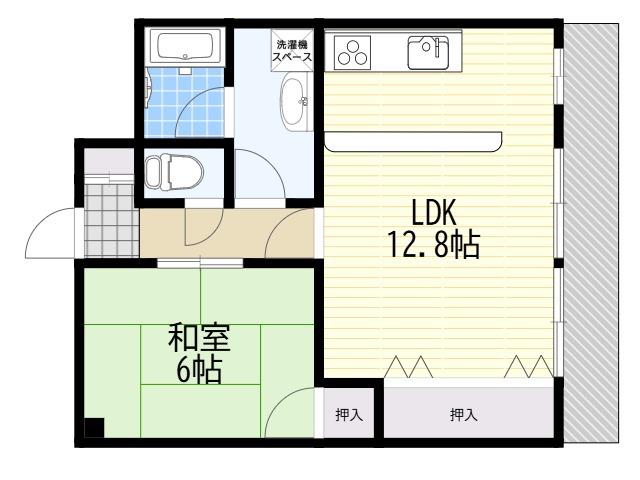 シャンテ本山(1LDK/3階)の間取り写真