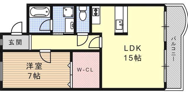 KSMレジデンス東灘(1LDK/3階)の間取り写真