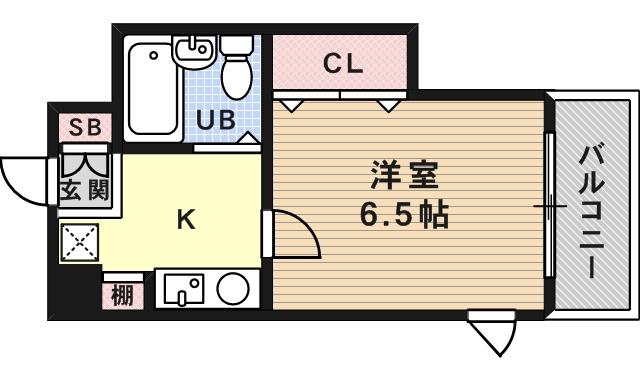 ロマネスク六甲(1K/7階)の間取り写真