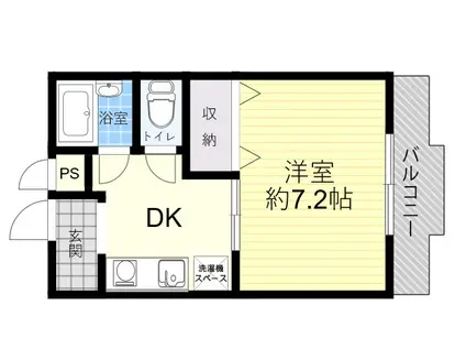 ウッディ六甲(1K/2階)の間取り写真