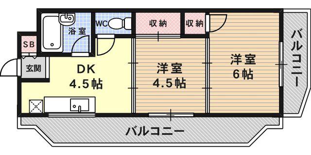 メゾン御影ウエスト(2K/1階)の間取り写真