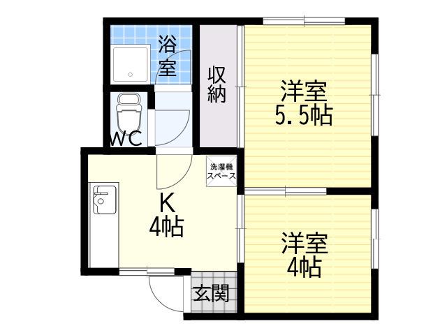 一王山マンション(2K/1階)の間取り写真