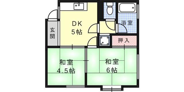 一王山マンション(2DK/3階)の間取り写真