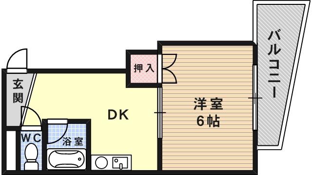 マンションソアーベ(1DK/3階)の間取り写真