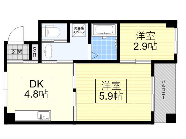 グランペール六甲(1DK/2階)の間取り写真