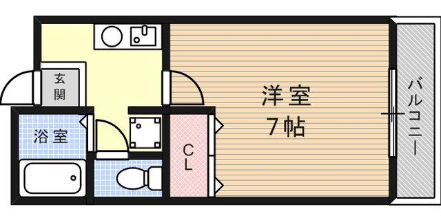 メゾン灘北(1K/1階)の間取り写真