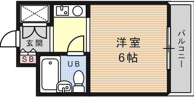 ダンディライオン石屋川(ワンルーム/4階)の間取り写真
