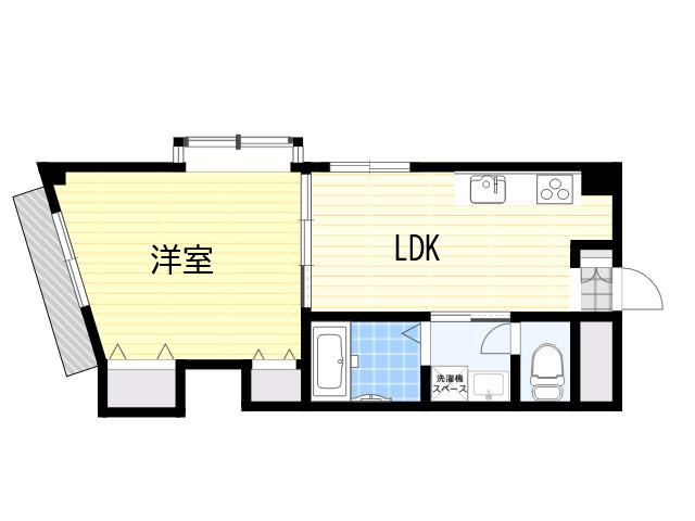 グランディア六甲将軍通(1LDK/5階)の間取り写真