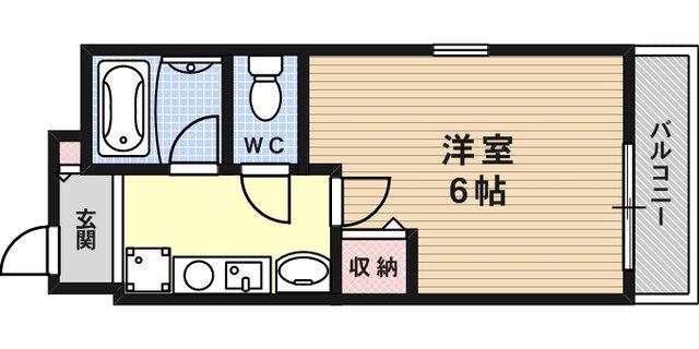 アイビスパーク(1K/6階)の間取り写真