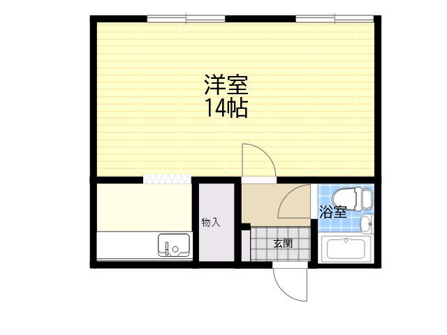 ミダ六マンション(ワンルーム/3階)の間取り写真