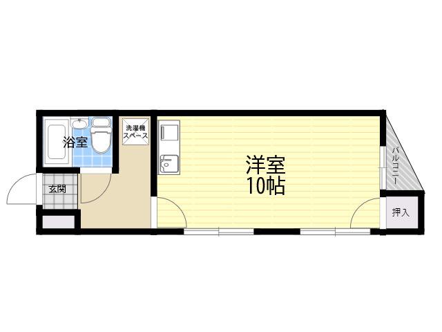 ミダ六マンション(ワンルーム/3階)の間取り写真