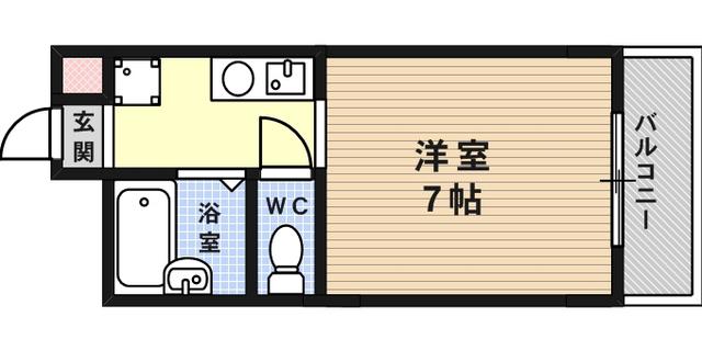 BELLRIVEROKKO(1K/1階)の間取り写真