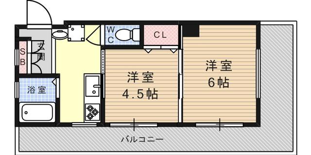 田中マンション(2K/4階)の間取り写真