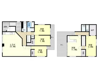 リアライズ甲南山手(5LDK/5階)の間取り写真